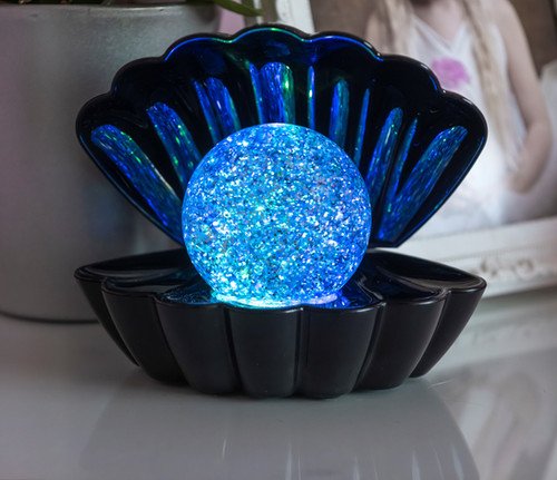 Sea Shell LED Colour Changing Mood Lamp - Black
