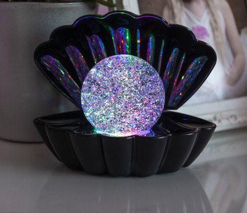 Sea Shell LED Colour Changing Mood Lamp - Black