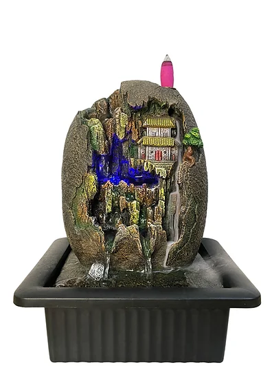 Misty Cavern Water Feature with Backflow Burner