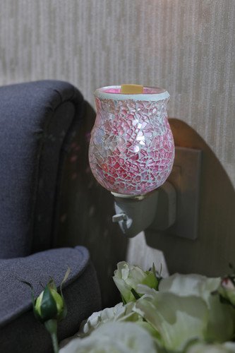 Baby Pink Crackle Mosaic Plug In Warmer