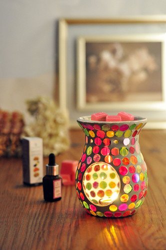 Calypso Circles Mosaic Tealight Burner ( 14 cm high)