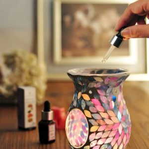 Pastel Diamond Mosaic Tealight Burner ( 14 cm high)