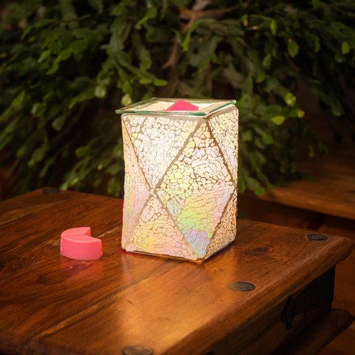 Pearl Crackle Geometric Wax Warmer