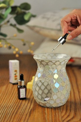 Pearl Moroccan Mosaic Tealight Burner ( 14 cm high)