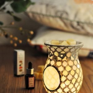 Pearl Moroccan Mosaic Tealight Burner ( 14 cm high)