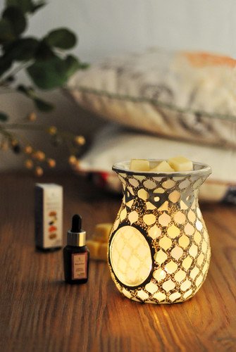 Pearl Moroccan Mosaic Tealight Burner ( 14 cm high)