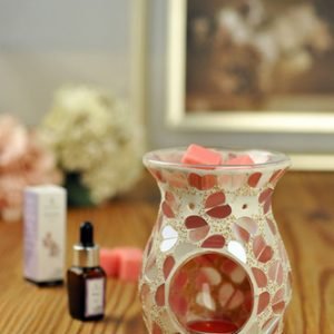 Red Heart Mosaic Tealight Burner ( 14 cm high)