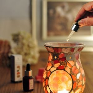 Red Heart Mosaic Tealight Burner ( 14 cm high)