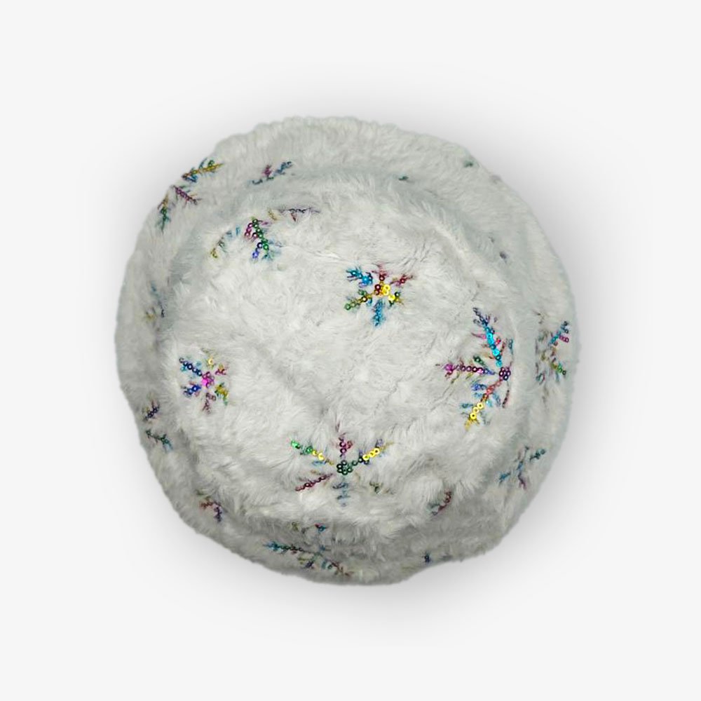 Vintage Fluffy Christmas Snowflake Design Bucket Hat