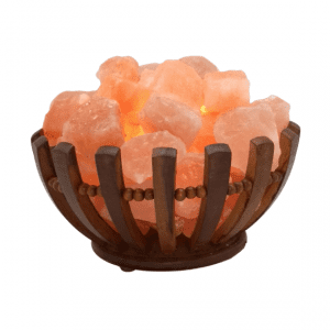 Wooden Basket Basket wt Fire Rocks