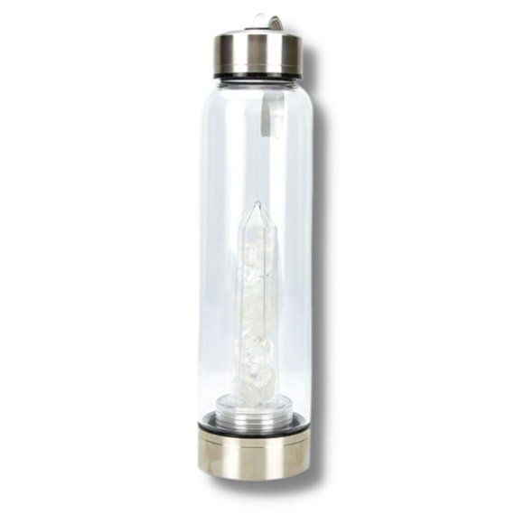 Clear Quartz Tower Crystal Water Bottle