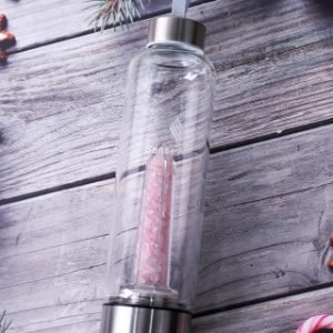 Rose Quartz Tower Crystal Water Bottle
