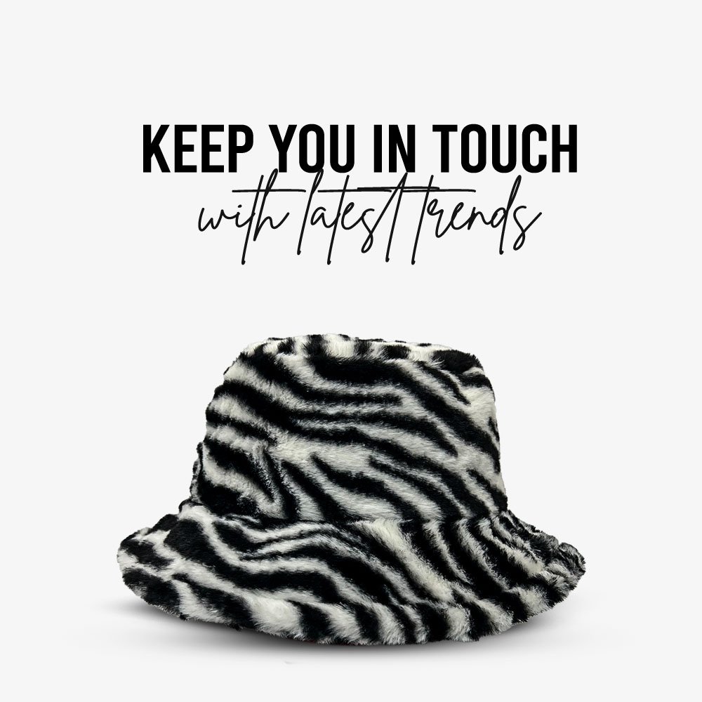 Zebra Print Faux Fur Bucket Hat
