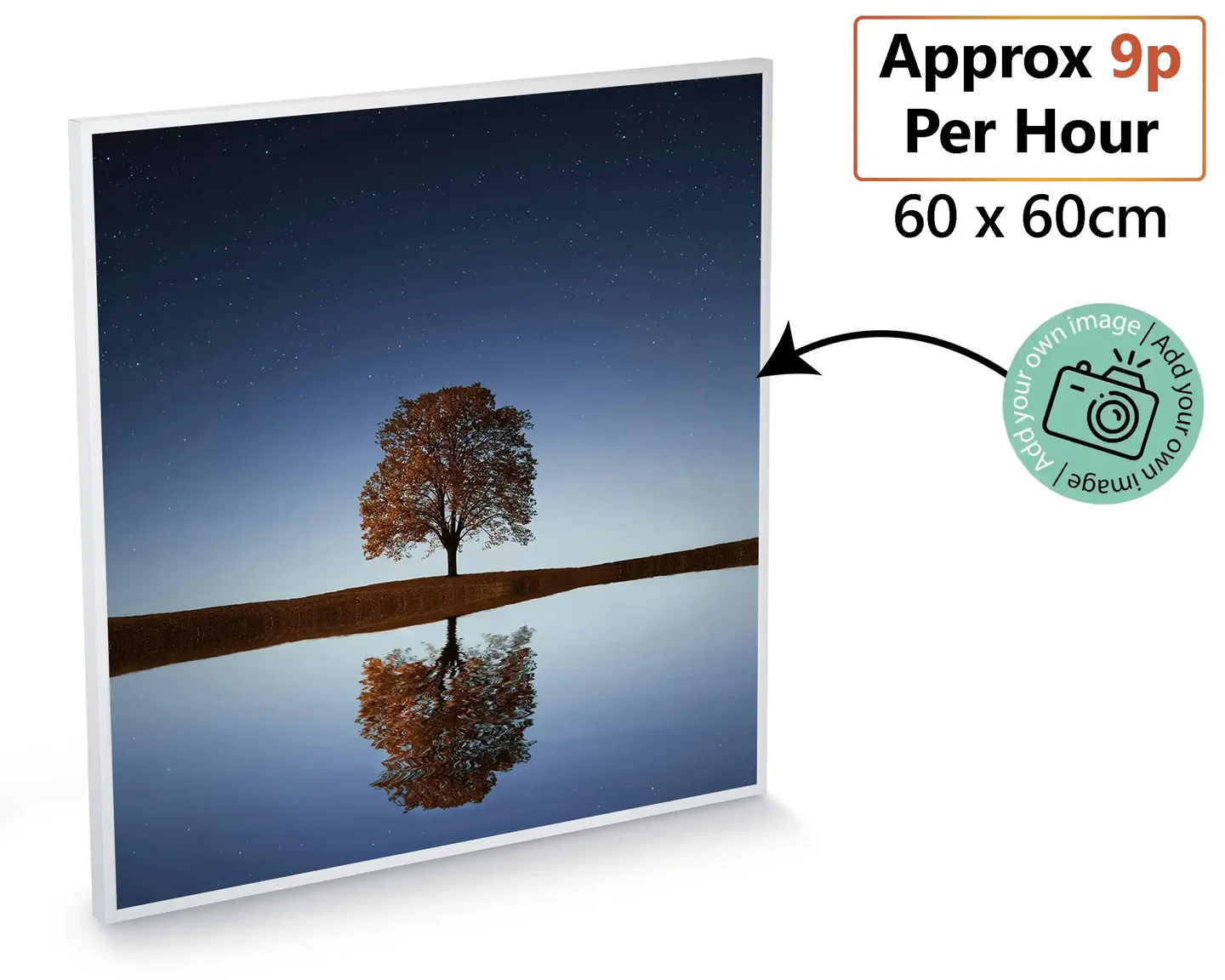 350W Custom Image - Smart Wi-Fi Infrared Heating Panel - 60 x 60cm