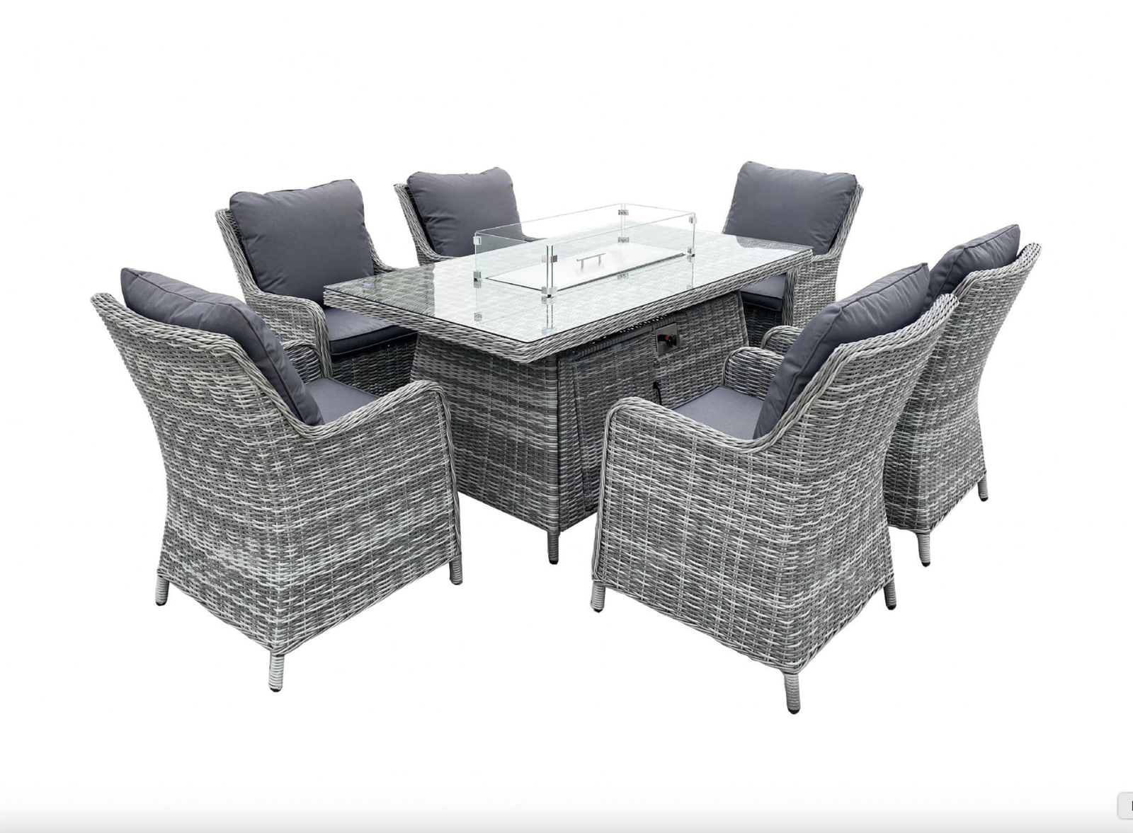The Verona 6 Seater Dining Suite with Firepit